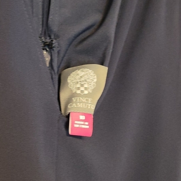 Vince Camuto Chiffon Cropped Leght Navy Blue size 10 Jumpsuit - Picture 7 of 13